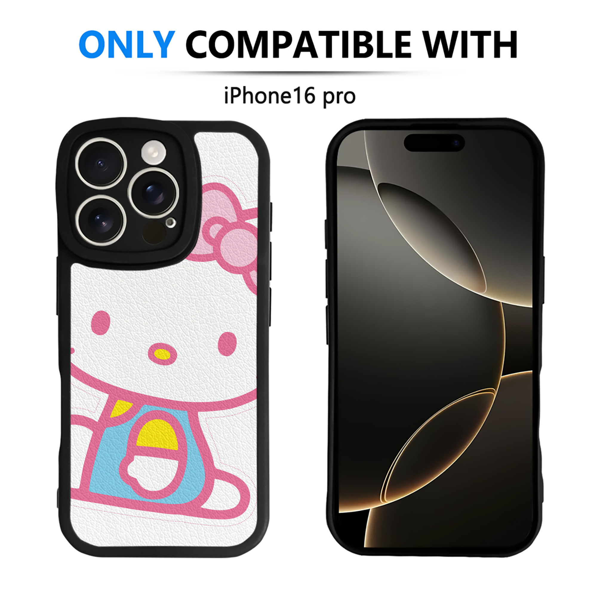 （画像用） Hello Kitty ハローキティ 【iPhone 16シリーズ対応】シリコンスマホケース（レザー調） 材質：シリコン